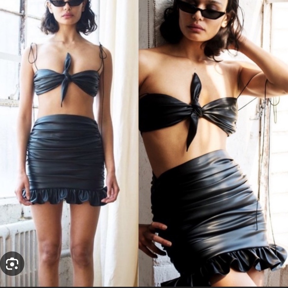 Orseund iris Cha cha set in black pleather